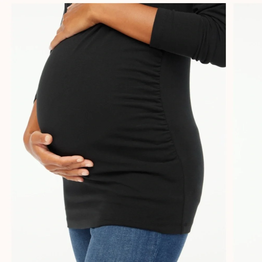 Maternity J. Crew Black Long Sleeve Top - Picture 2 of 4